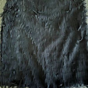 Ann Taylor black ribbon fringe mini skirt - Size 8